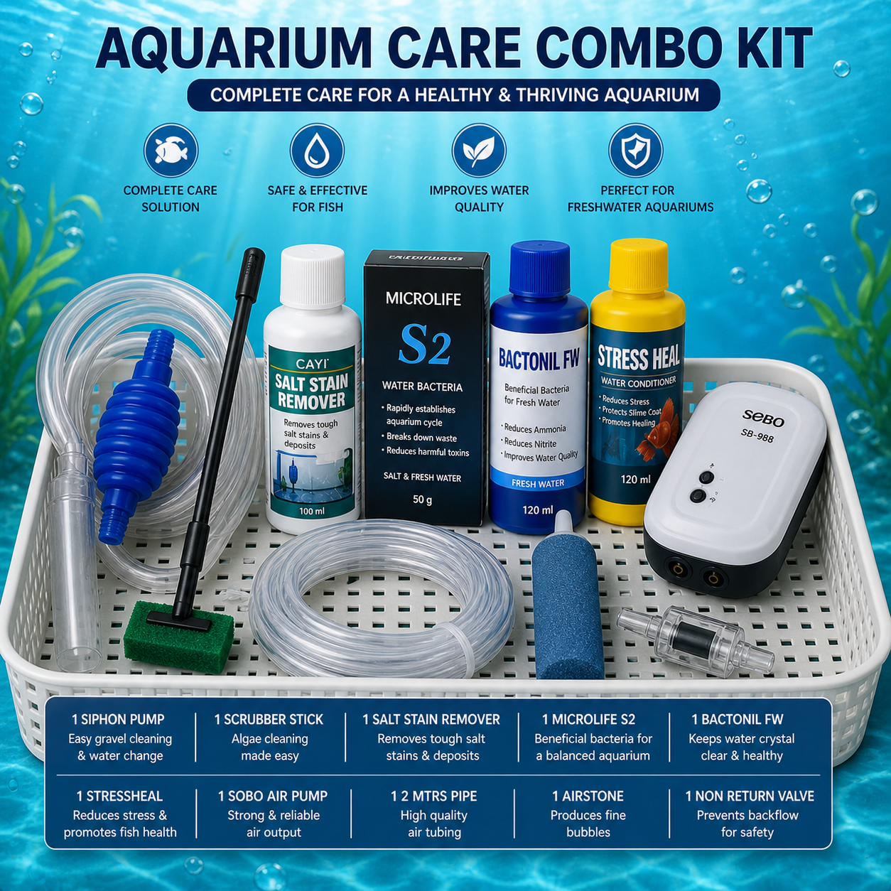 Aquarium Care Combo Kit | Cleaning kit for aquarium