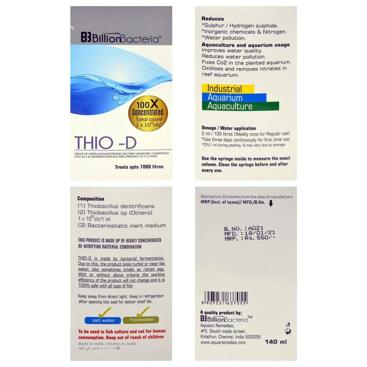 Billion Bacteria Thio - D | 140ml