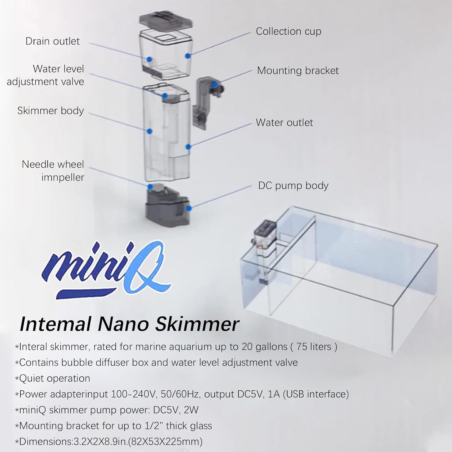 Bubble Magus Mini Q | Marine Protein skimmer