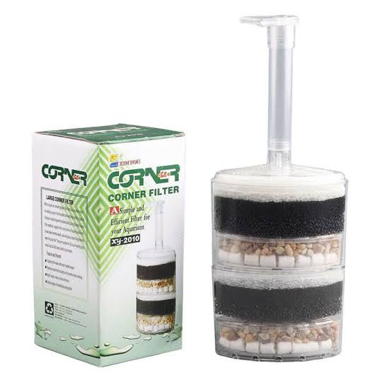 corner box filter fish tank Corner Filter with media – Veda Aquarium