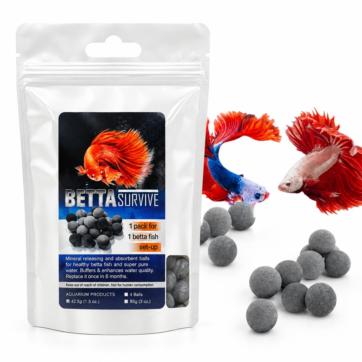Betta Mineral Balls | Slow-Release Aquarium Minerals for Betta Fish & Nano Tanks