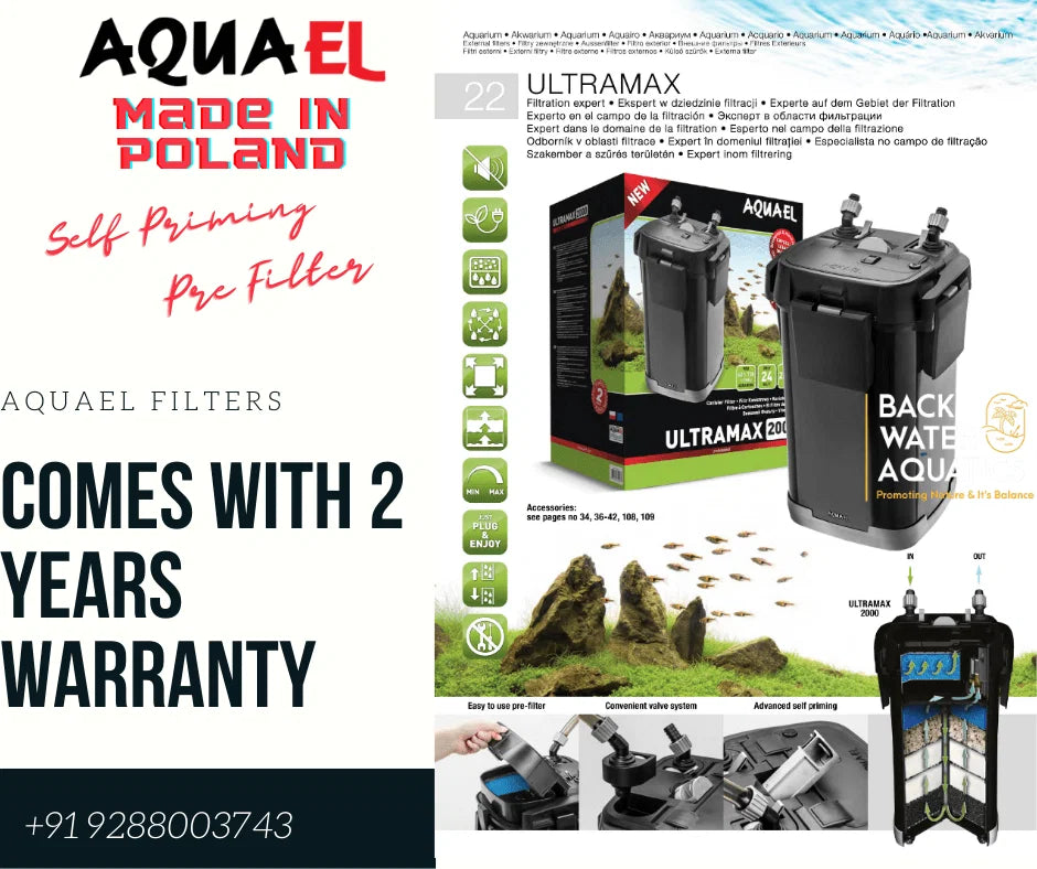 Aquael Ultramax 1500 Canister Filter | New Version 2026 | 1500 L/H External Aquarium Filter