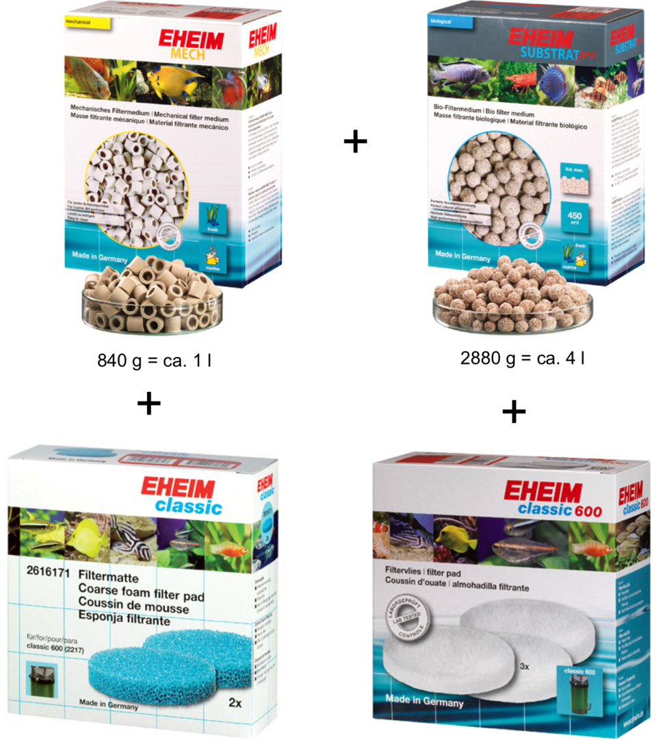 Eheim Classic 250 Canister Filter with Media | Compact Aquarium External Filter