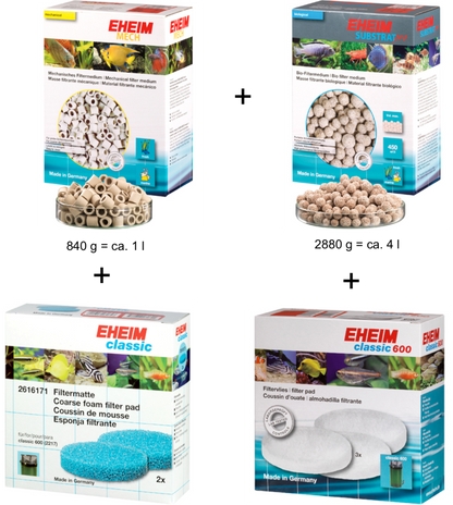 Eheim Classic 250 Canister Filter with Media | Compact Aquarium External Filter