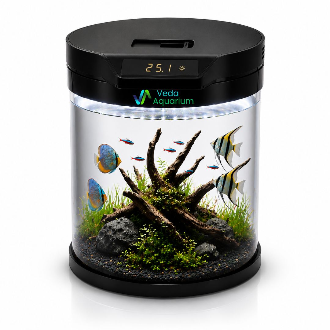 Bluepet Q6 Cylindrical Fish Tank | Modern Round Aquarium