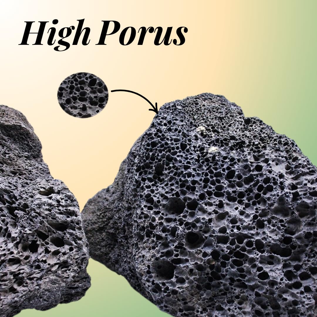 Black Lava Rock | Natural Aquarium Aquascaping Stone | 1kg