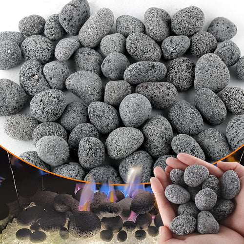 Black Lava Tumbled rocks | small