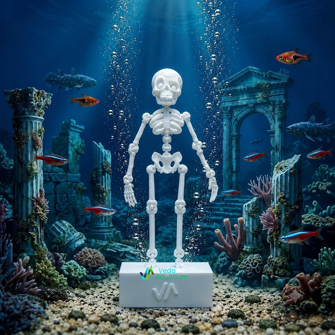 Dancing Skeleton Aquarium Air Bubble Ornament | Animated Fish Tank Decoration