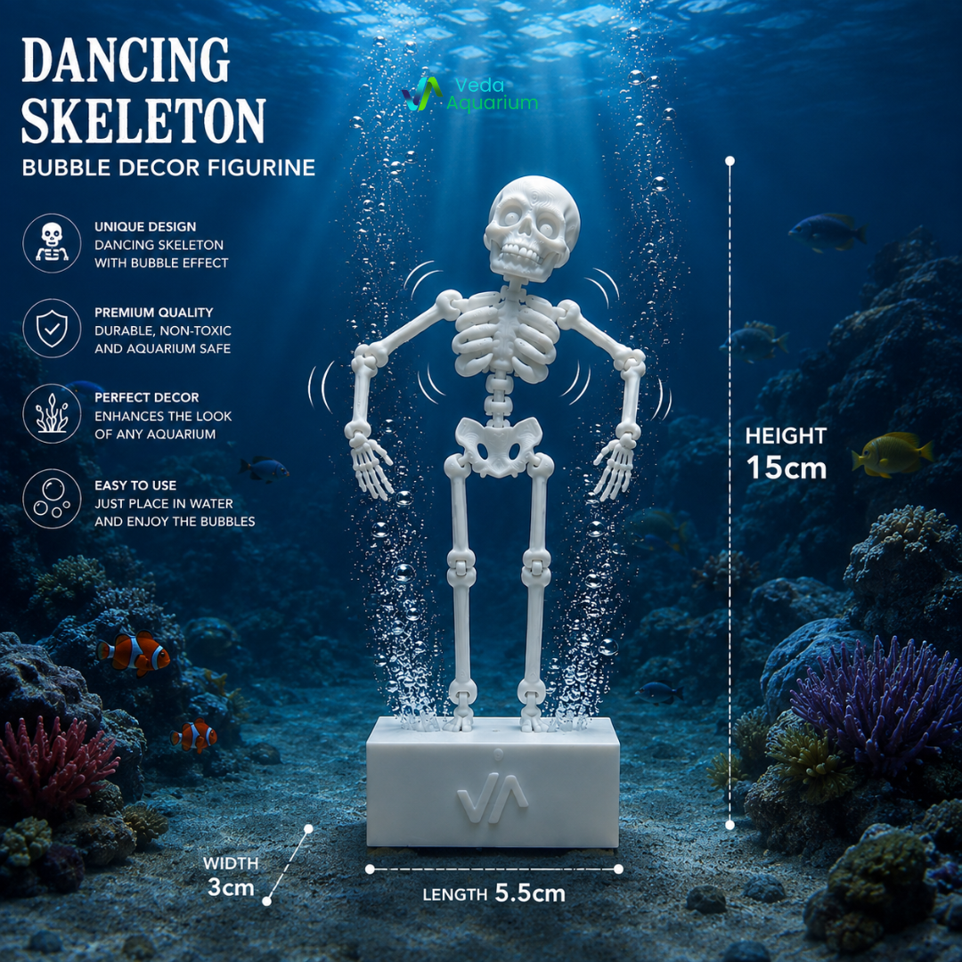 Dancing Skeleton Aquarium Air Bubble Ornament | Animated Fish Tank Decoration