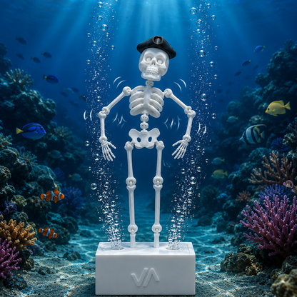 Dancing Skeleton Aquarium Air Bubble Ornament | Animated Fish Tank Decoration