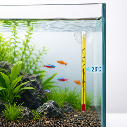 Glass Thermometer | Glass Fish Tank Water Temperature Monitor