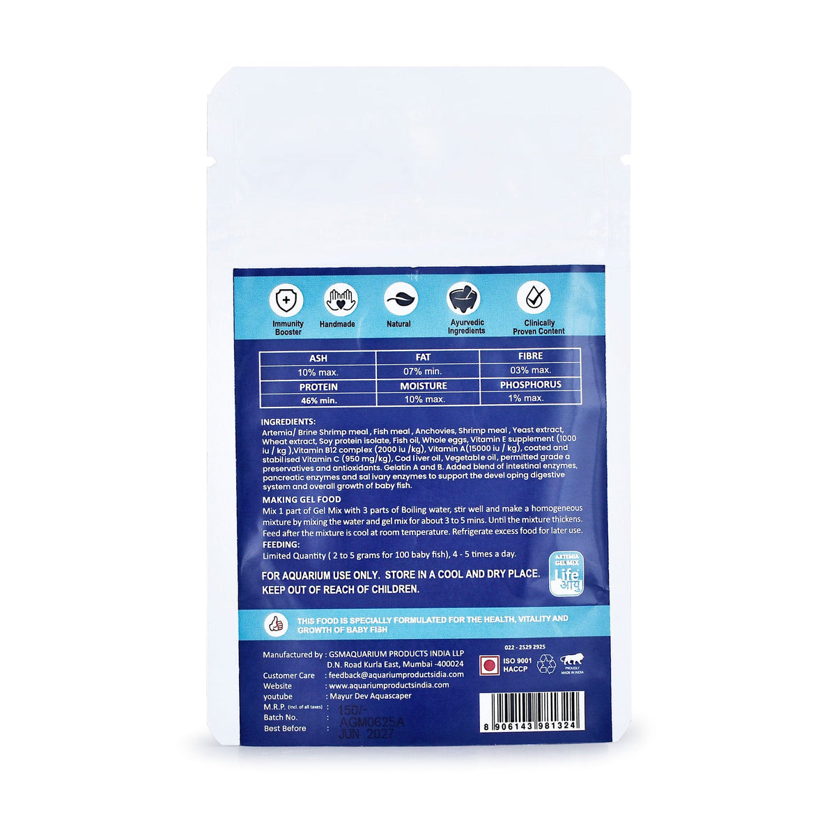 Artemia Gel Mix 15g | Life Aayuh Fish Food