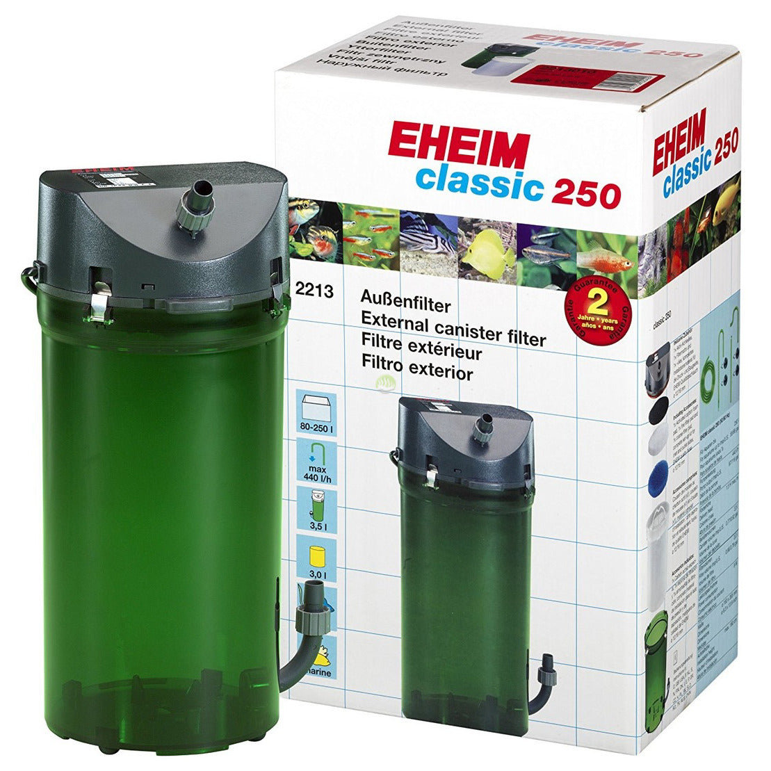 Eheim Classic 250 Canister Filter with Media | Compact Aquarium External Filter